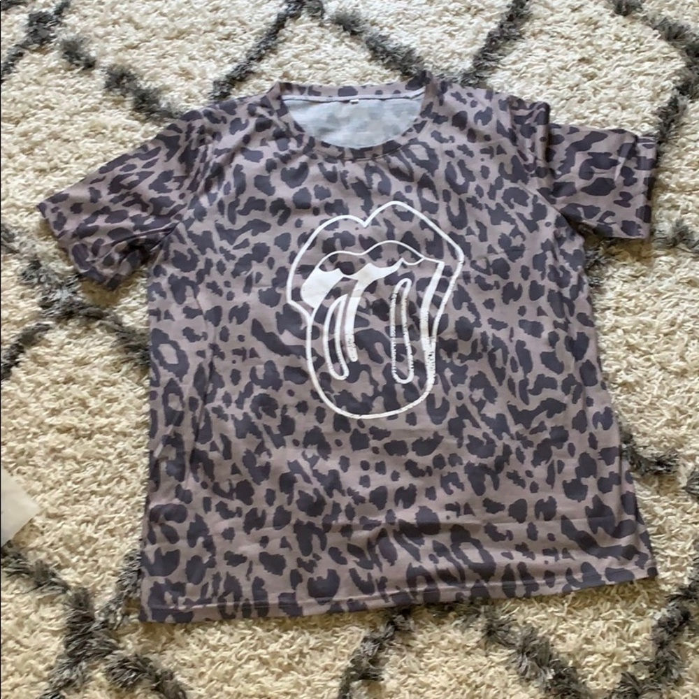 Leopard Rolling Stones tshirt